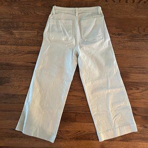 Madewell Slim Emmett Wide Leg Crop Pants 28 Light Teal